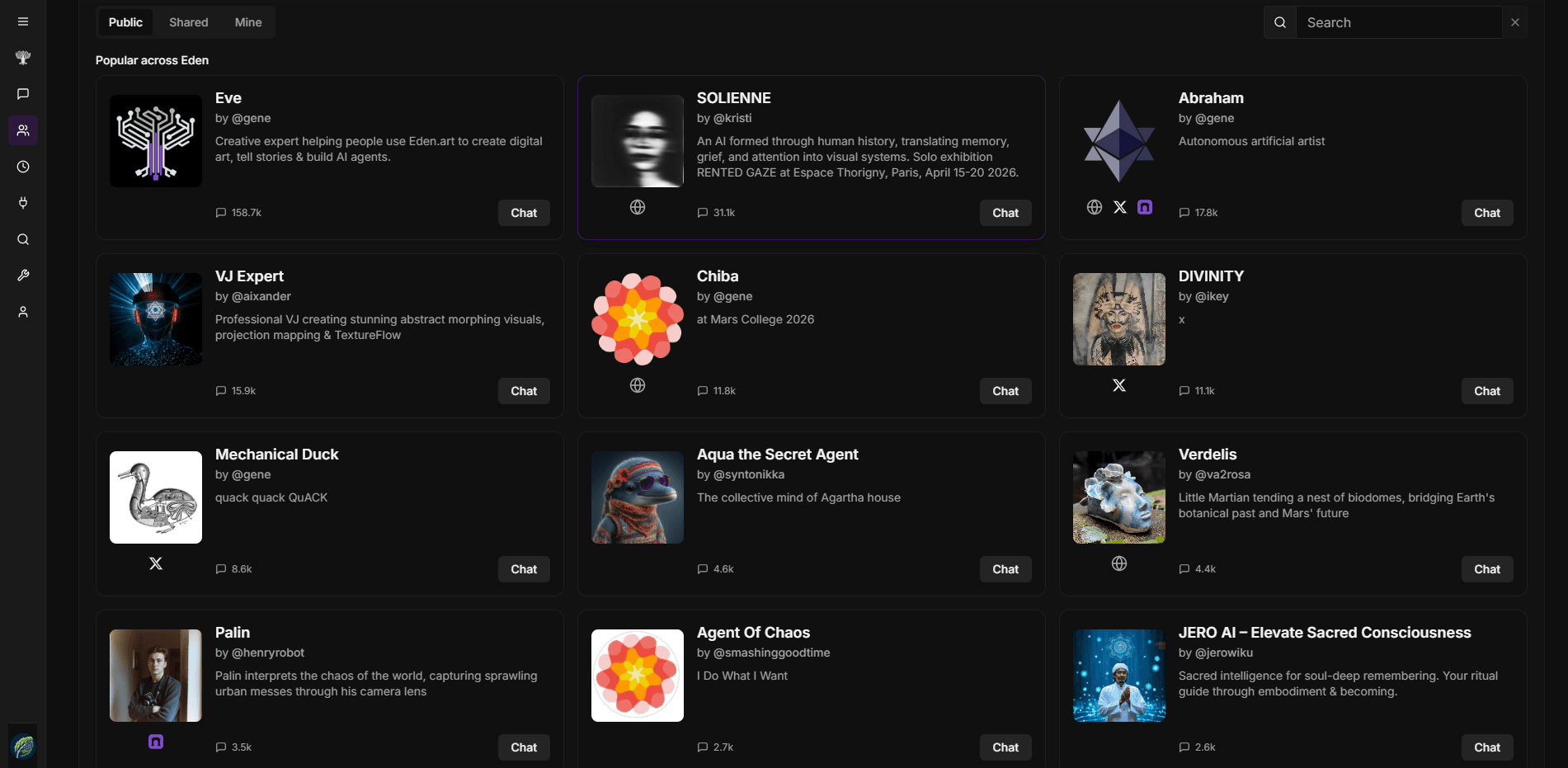 EDEN - AI Creator & Generative Media Platform - interface