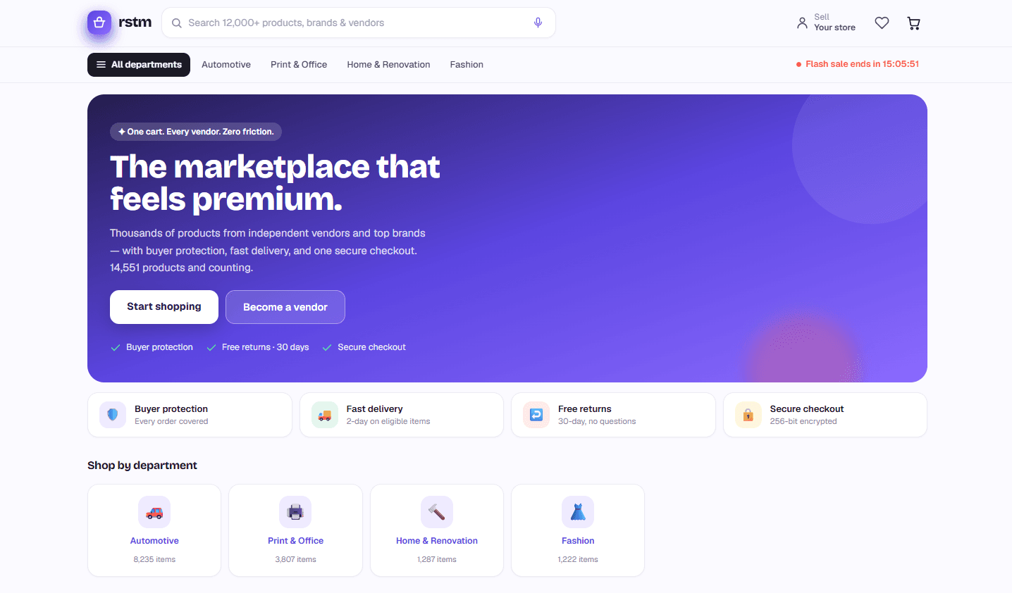 RSTM - Multi-Vertical Marketplace - interface